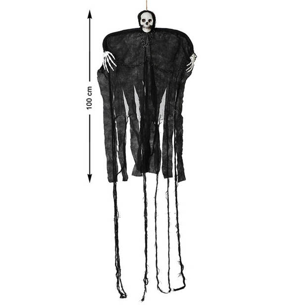 Halloween/horror thema hang decoratie spook/skelet - enge/griezelige pop - 100 cm - Feestdecoratievoorwerp