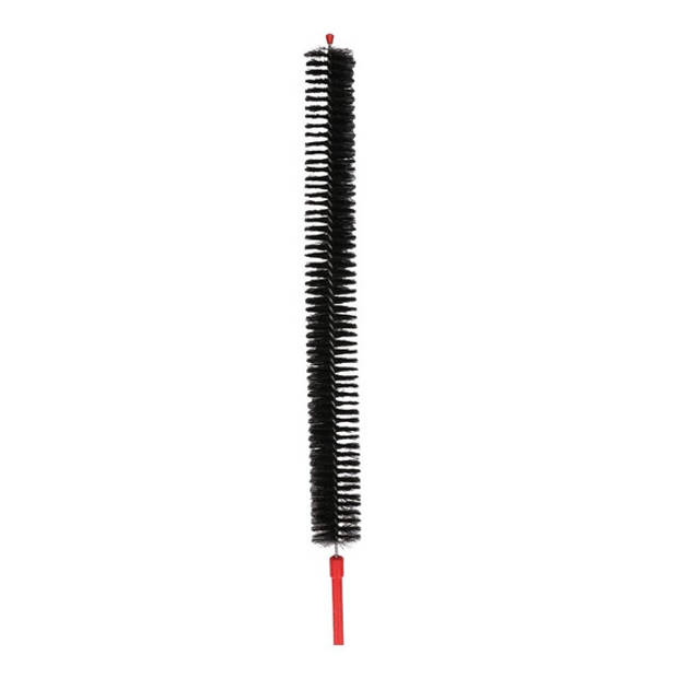 Radiatorborstel - kunststof - rood - 74 cm - schoonmaakborstel/rager verwarming - plumeaus