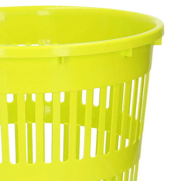 Plasticforte Afvalbak/vuilnisbak/kantoor prullenbak - 2x stuks - plastic - groen - 28 cm - Prullenmanden