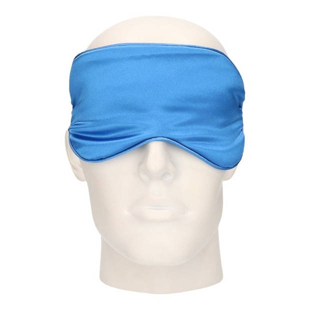2x Comfortabel reismasker/ slaapmasker luxe kobalt blauw - Slaapmaskers
