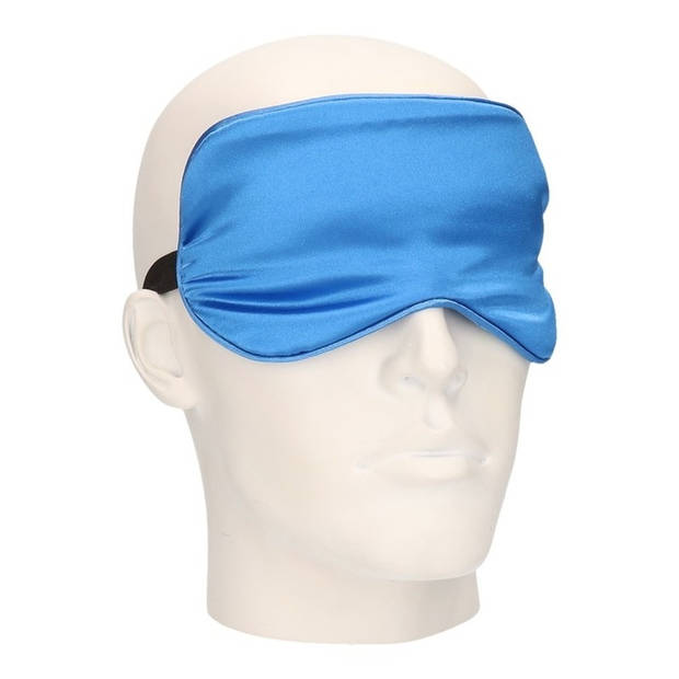 Comfortabel reismasker/ slaapmasker luxe kobalt blauw - Slaapmaskers