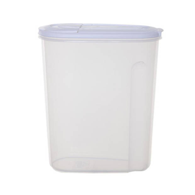 Voedselcontainer strooibus - 2x - transparant - 3 liter - kunststof - 20 x 10 x 24 cm - Voorraadpot