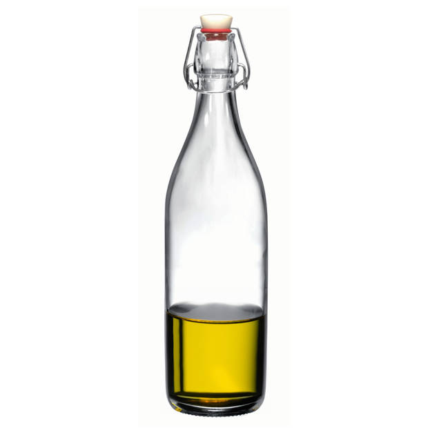 Bormioli Rocco beugelfles/waterfles - 1000 ml - transparant - Weckpotten