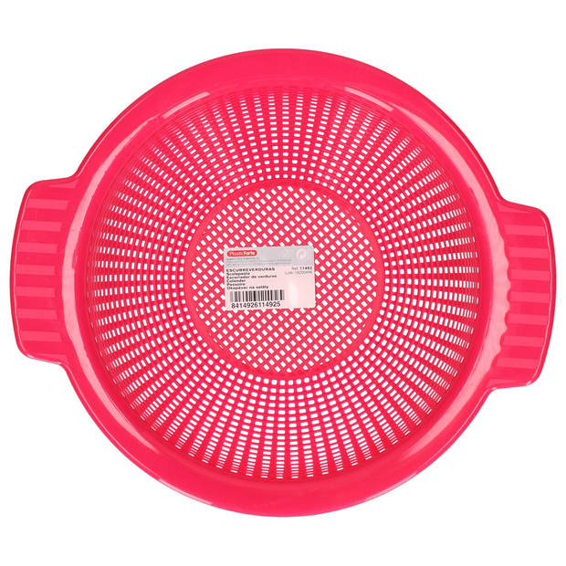Plasticforte Keuken vergiet/zeef - kunststof - Dia 23 cm x Hoogte 10 cm - fuchsia roze - Vergieten