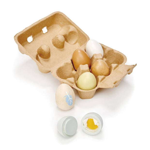 Tender Toys eierdoosje met 6 eieren junior 7-delig