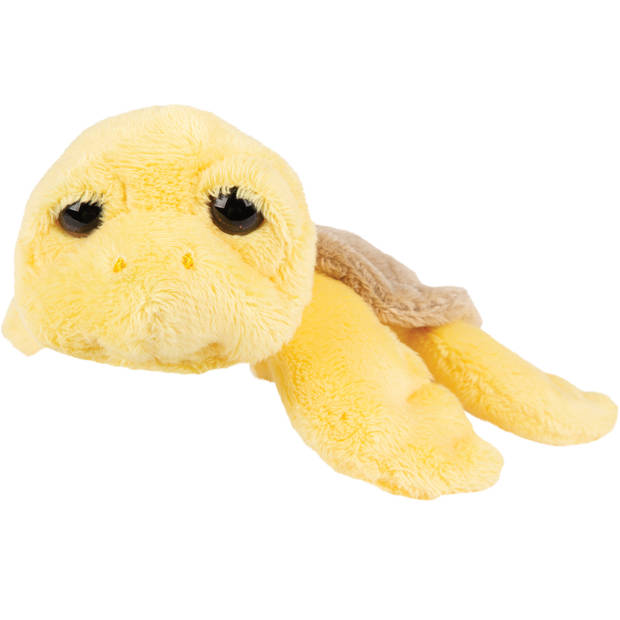 Suki Gifts pluche zeeschildpad Jules knuffeldier - cute eyes - geel - 14 cm - Knuffel zeedieren