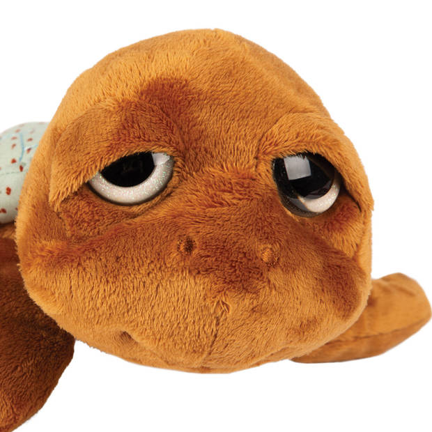 Suki Gifts pluche zeeschildpad Jules knuffeldier - cute eyes - donkerbruin - 24 cm - Knuffel zeedieren