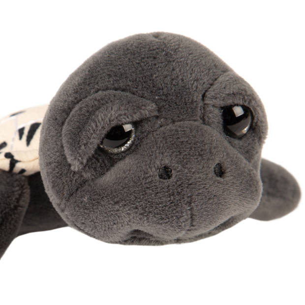 Suki Gifts pluche zeeschildpad Jules knuffeldier - cute eyes - donkergrijs - 14 cm - Knuffel zeedieren