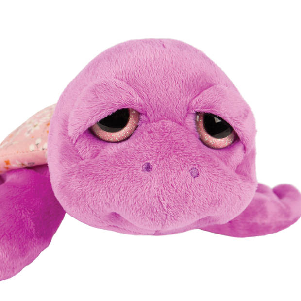 Suki Gifts pluche zeeschildpad Jules knuffeldier - cute eyes - paars - 24 cm - Knuffel zeedieren