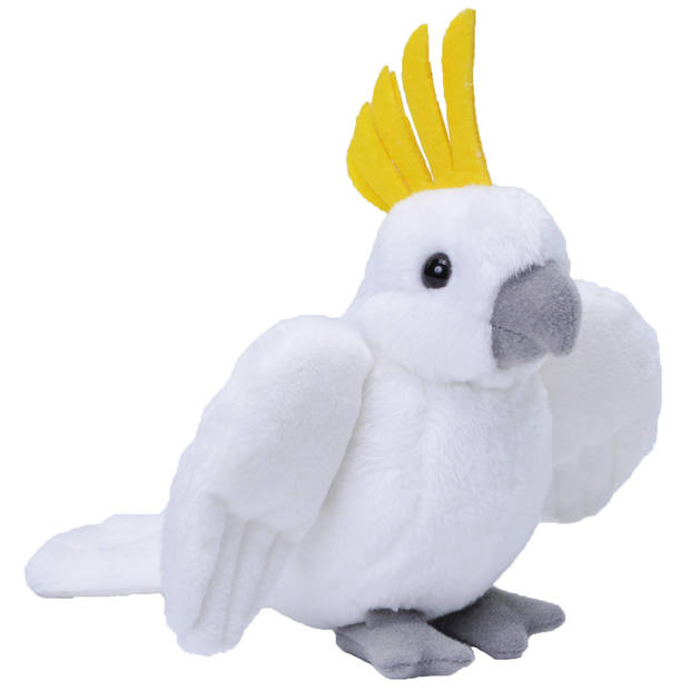 Vogels knuffels setje van 2x pluche knuffel Papegaaien van 13 cm - Vogel knuffels