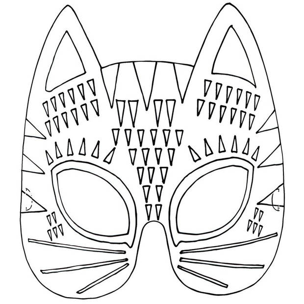 6x Maskers om in te kleuren voor kinderen - Hobbypakket