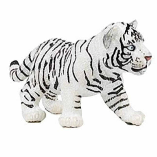 Plastic speelgoed dieren figuren setje witte tijgers familie van moeder en kind - Speelfigurenset