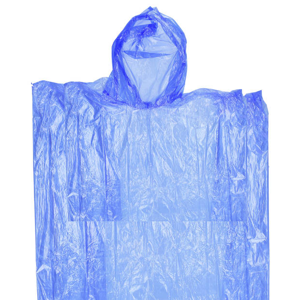 Regenponcho kinderen - wegwerp - blauw - 63 x 70 cm - Regenponcho's