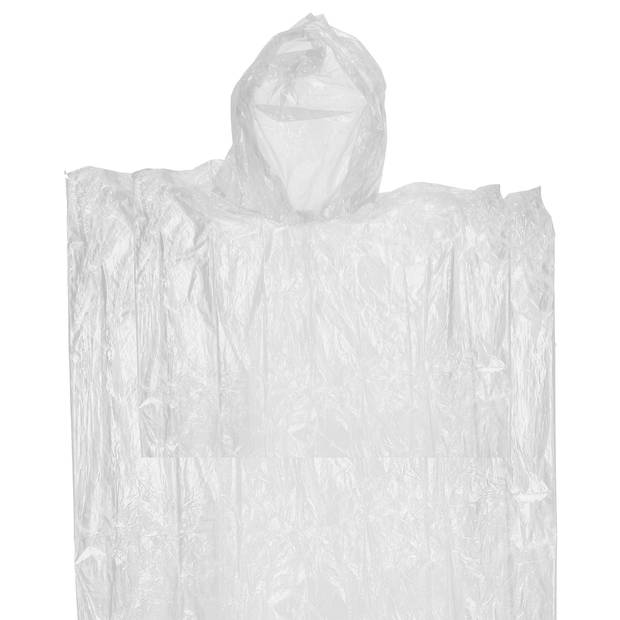 Pakket van 6x stuks wegwerp regen ponchos voor kinderen wit - Regenponcho's