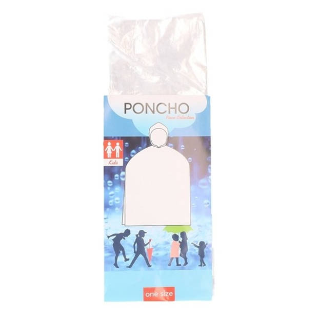 Pakket van 6x stuks wegwerp regen ponchos voor kinderen wit - Regenponcho's