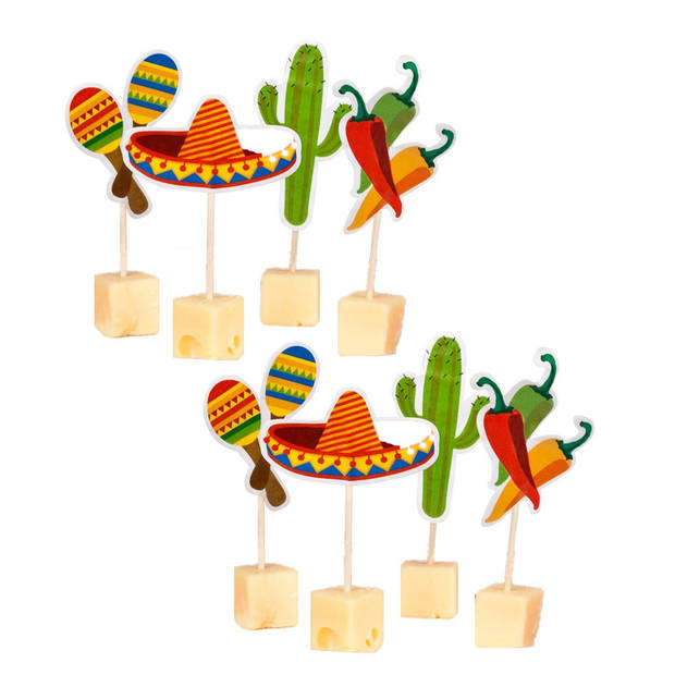 36 Mexicaanse cocktail prikkers 9 cm - Cocktailprikkers