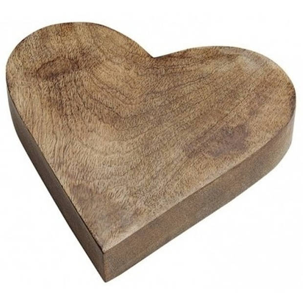 Houten serveerplank hartvorm 20 cm - Dienbladen