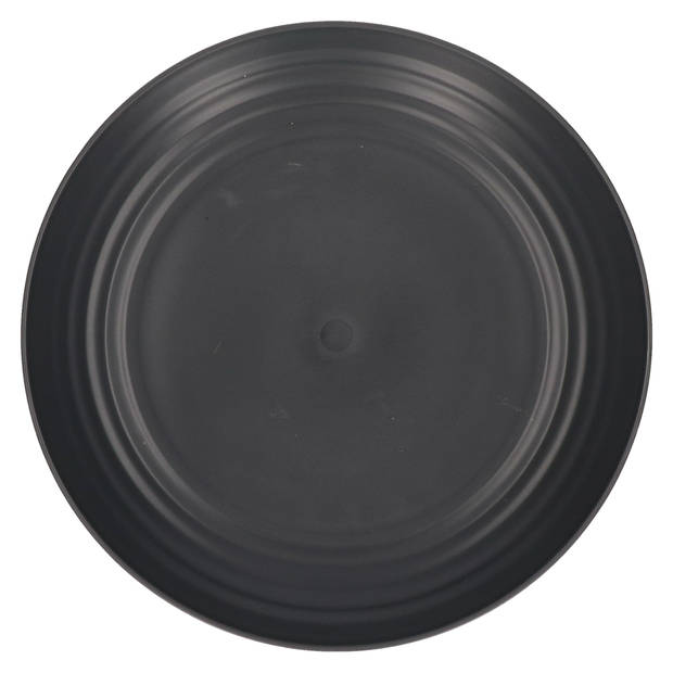 PlasticForte Rond bord/camping bord - D22 cm - zwart - kunststof - Dinerborden