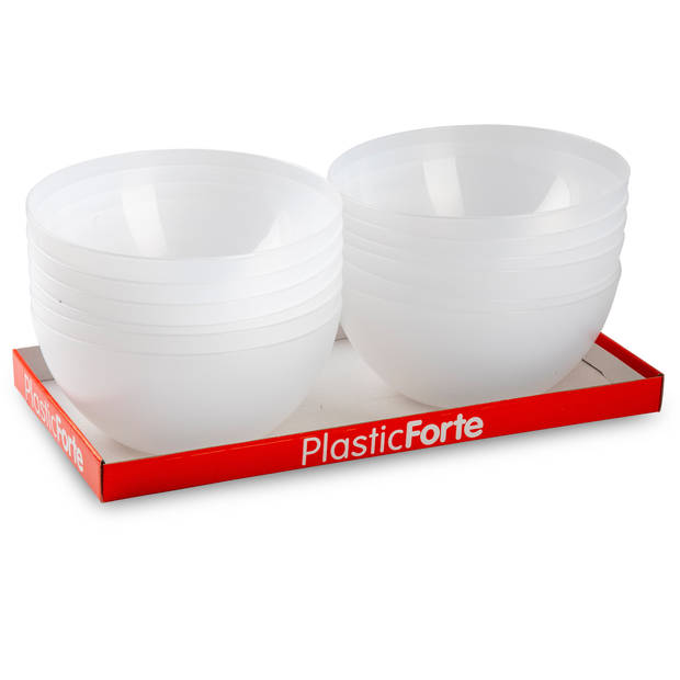 Plasticforte Serveerschaal/saladeschaal - D23 x H10 cm - kunststof - transparant - Serveerschalen