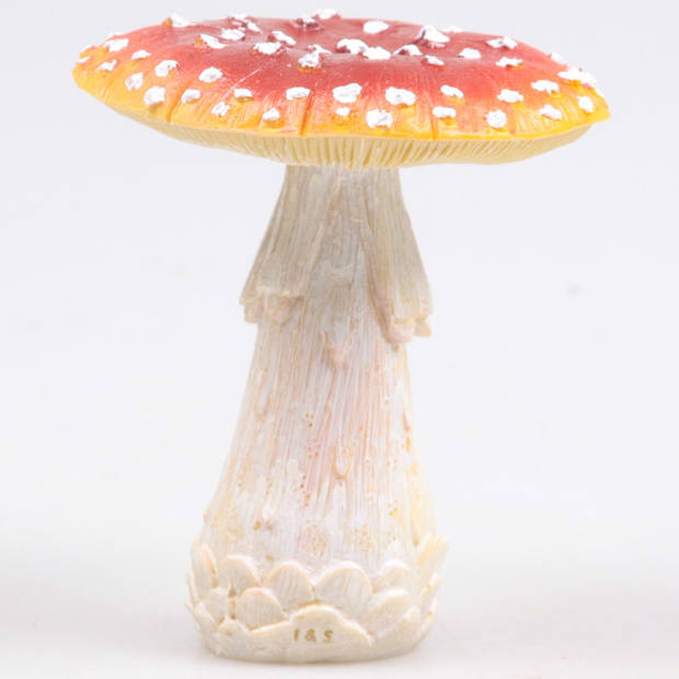 Decoratie paddenstoelen setje met 3x vliegenzwam paddenstoelen - herfst thema - Tuinbeelden
