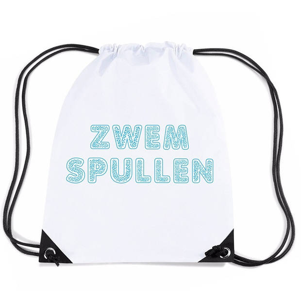 Wit nylon rugzakje voor zwemles - Gymtasje - zwemtasje