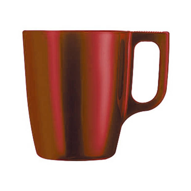 Set van 8x stuks koffie mokken/bekers metallic rood 250 ml - Bekers