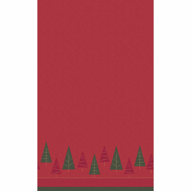 Kerstdiner tafelversiering set 2x - tafelkleed en servetten- rood - Tafellakens