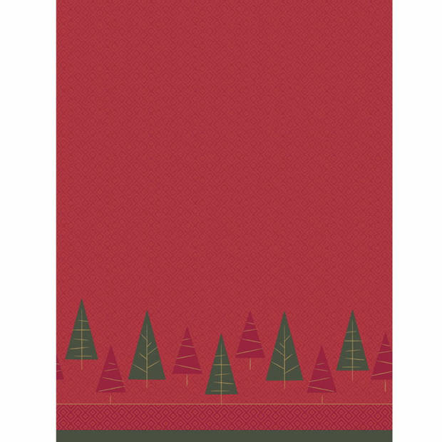 Duni kerst tafellaken/tafelkleed - 138 x 220 cm - papier - rood - Tafellakens