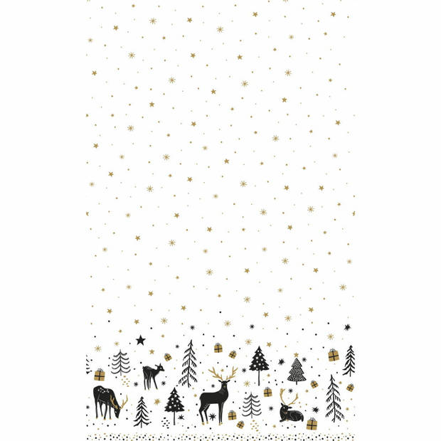Duni kerst tafellaken/tafelkleed - 138 x 220 cm -papier -met rendieren - Tafellakens