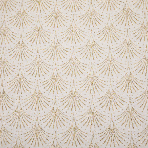 Atmosphera tafelloper - wit - met gouden palmbladeren - 28 x 300 cm - Feesttafelkleden