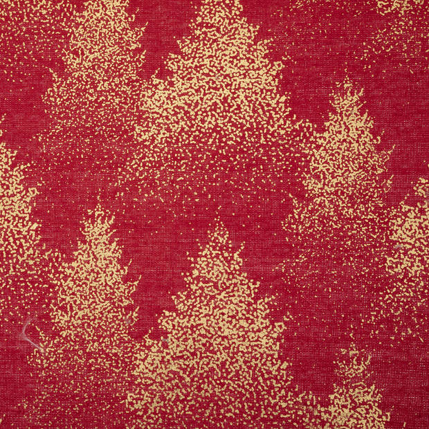Atmosphera tafelloper - rood/goud - 28 x 300 cm - polyester - Tafellakens