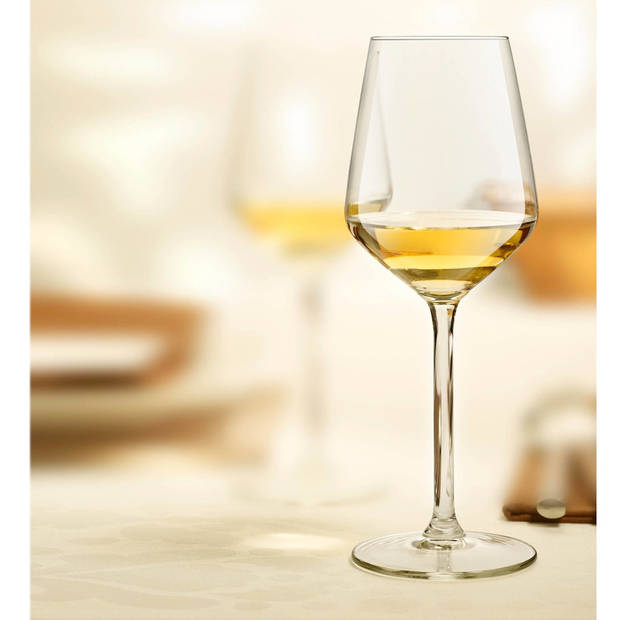 18x Luxe witte wijn glazen 380 ml Carre - Wijnglazen