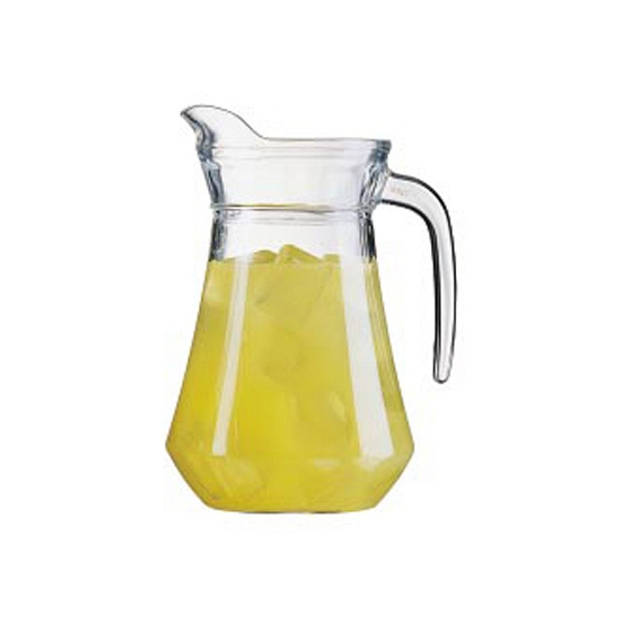 Luminarc schenkkan/waterkan van glas 1.6 liter met 6x waterglazen van 375 ml - Schenkkannen