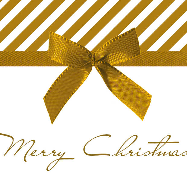 Ambiente kerst thema servetten - 20x st - 33 x 33 cm - goud - Merry Christmas - Feestservetten