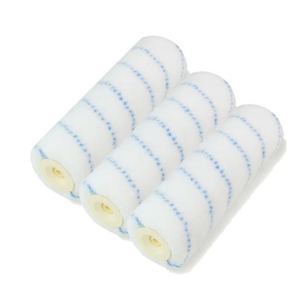 Set van 3x stuks muur vacht anti-spat verfrollers nylon pluisvrij 6,2 x 18 cm - Verfrollers