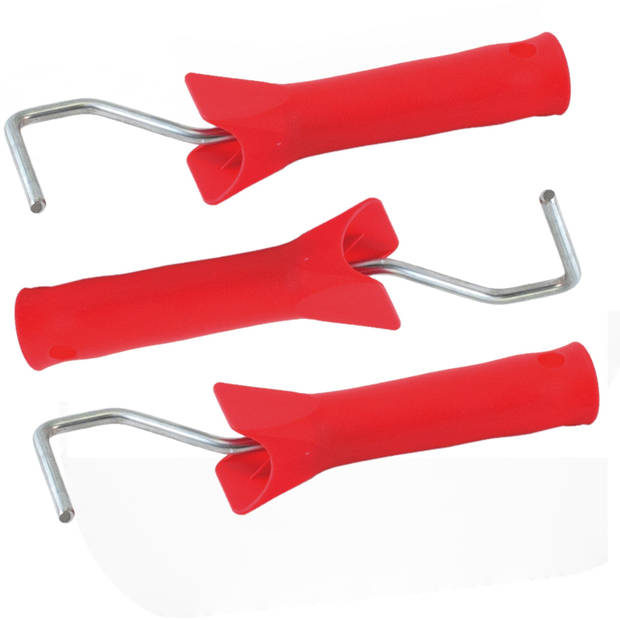 Set van 3x stuks muur/lak verfroller korte beugels / verfbeugels voor 5 cm roller - Verfrollers