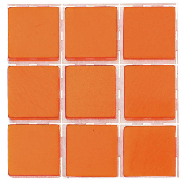 252x stuks mozaieken maken steentjes/tegels kleur oranje 10 x 10 x 2 mm - Mozaiektegel