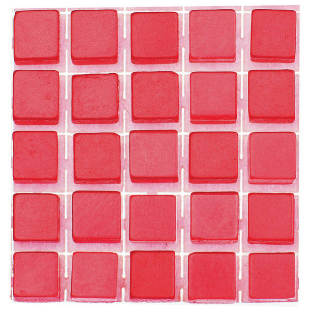 119x stuks mozaieken maken steentjes/tegels kleur rood 0.5 x 0.5 x 0.2 cm - Mozaiektegel