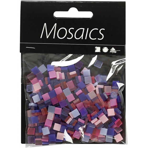 100 gram Mozaiek tegels kunsthars paars/roze 5 x 5 mm - Mozaiektegel