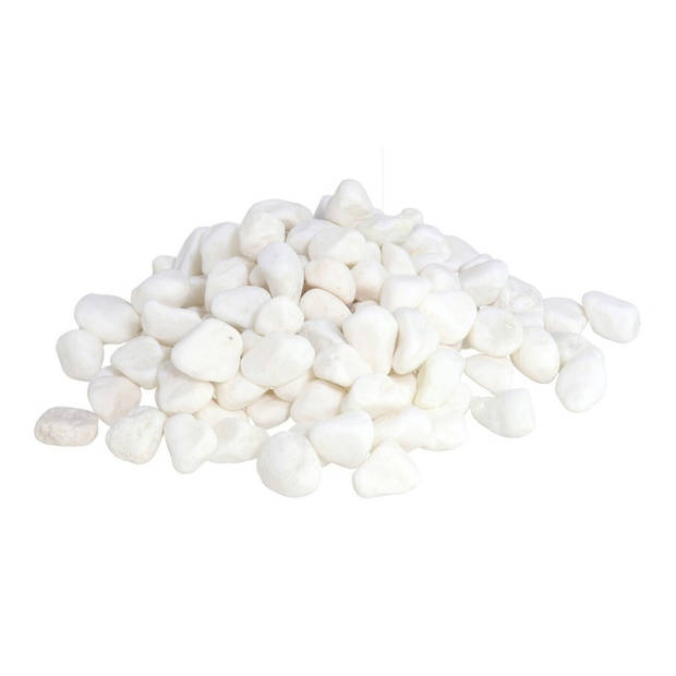 Zakje met grotere witte kiezelsteentjes 550 gram - Hobbydecoratieobject