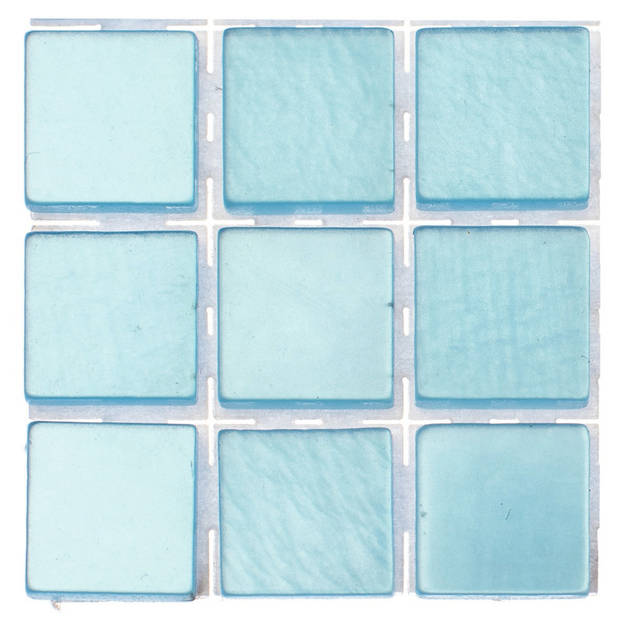 252x stuks mozaieken maken steentjes/tegels kleur lichtblauw 10 x 10 x 2 mm - Mozaiektegel