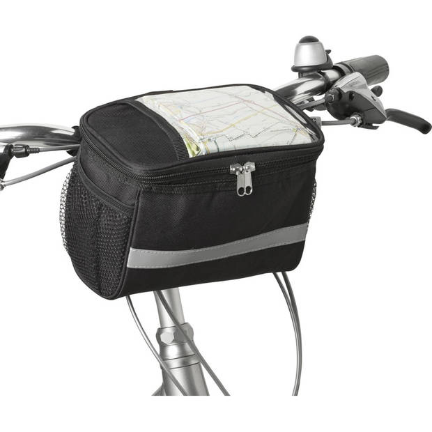Zwart/grijze koeltassen / fietskoeltas voor fietsen inclusief twee koelelementen - Koeltas