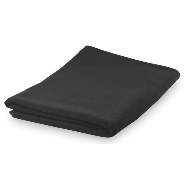 Yoga/fitness handdoek extra absorberend 150 x 75 cm zwart - Sporthanddoeken