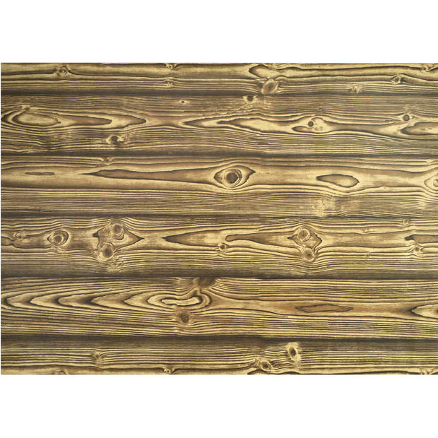 Decoratie plakfolie - 2x - bruin hout patroon - 45 cm x 2 m - zelfklevend - Meubelfolie