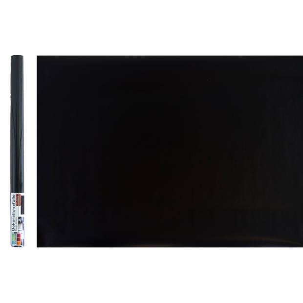 Decoratie plakfolie - zwart&nbsp;- 45 cm x 2 m - zelfklevend - Meubelfolie