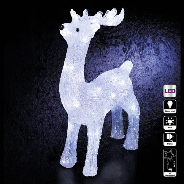 Feeric lights and christmas - LED verlichte rendier - 45,5 cm - 40 leds - kerstverlichting figuur