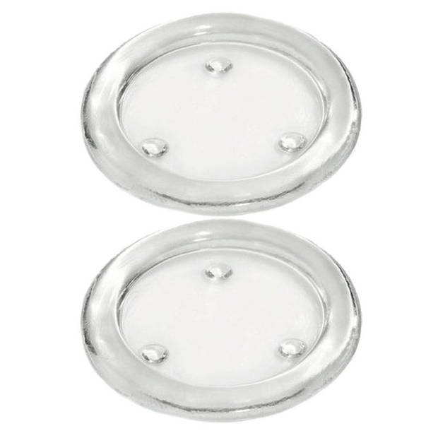 2x Glazen kaarsenhouders voor stompkaarsen van 8 cm doorsnede - Waxinelichtjeshouders