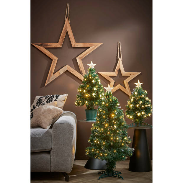 Luca Lighting - fiber kunstboom/kerstboom - H60 cm - met verlichting - Kunstkerstboom