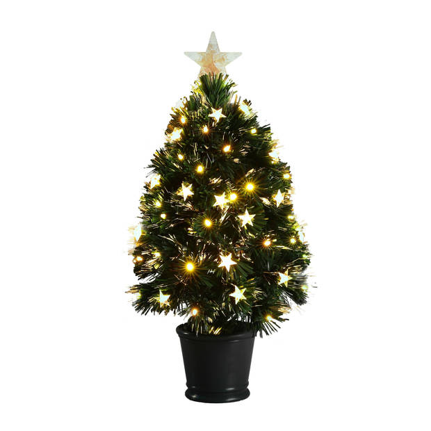 Luca Lighting - fiber kunstboom/kerstboom - H60 cm - met verlichting - Kunstkerstboom