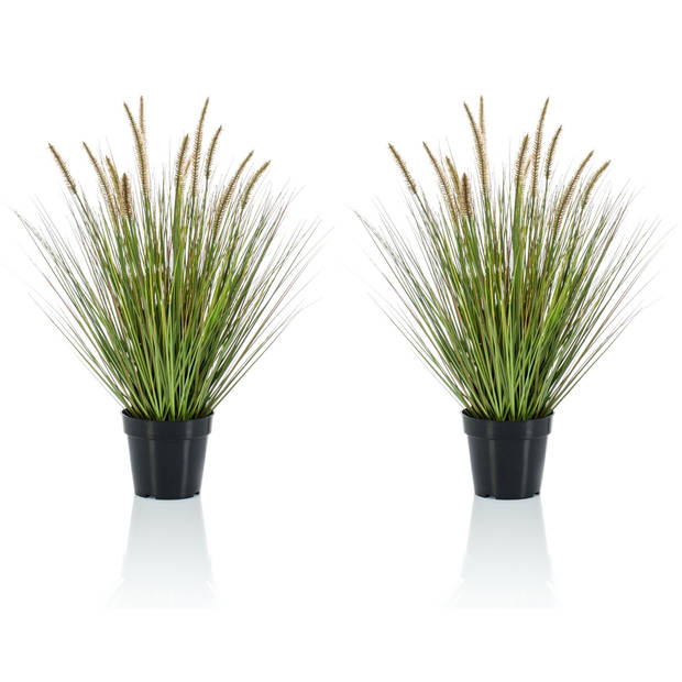 Set van 2x stuks kunstplanten groen gras sprieten 71 cm. - Kunstplanten